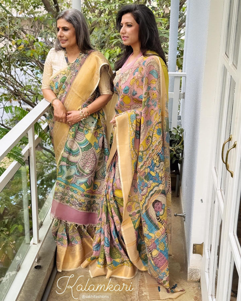 EE-X00820 Kalamkari Mangalgiri Silk