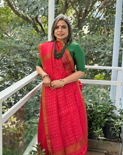 EE-W13452 Red Matka Sari