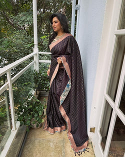 EE-W11605 Brown Kanchi Saree