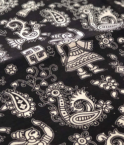 PT-R21679 Black Kalamkari Petticoat