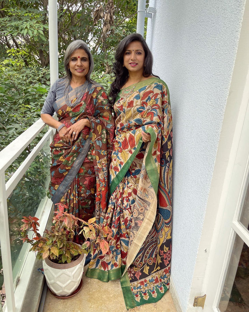 EE-W05081 Kalamkari silk sari