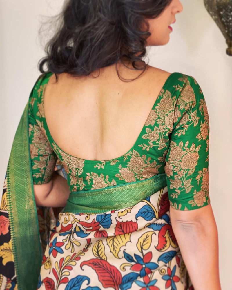 EE-W05081 Kalamkari silk sari