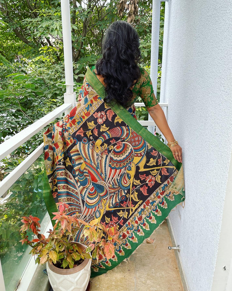 EE-W05081 Kalamkari silk sari