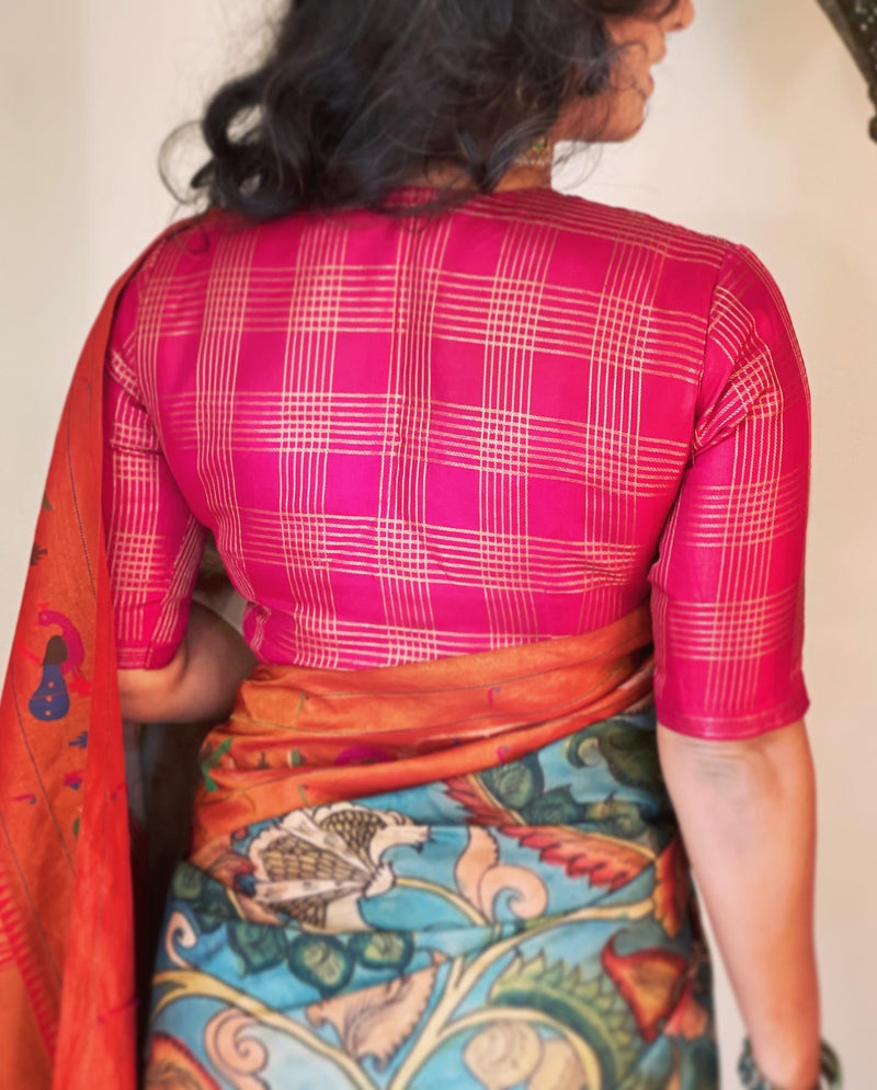 Paithani saree Blouse Design Cutting & Stitching Back Neck Blouse Designs | Silk  Saree Blouse Design | Paithani saree Blouse Design Cutting & Stitching Back Neck  Blouse Designs | Silk Saree Blouse