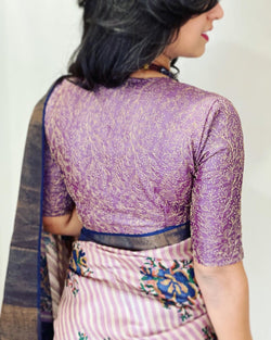 BL-V17879 Purple Tussar Blouse