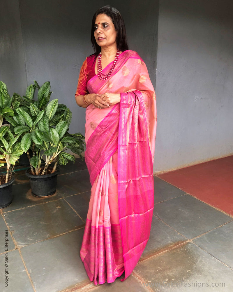 EE-S26033 Pink Banarsi Saree