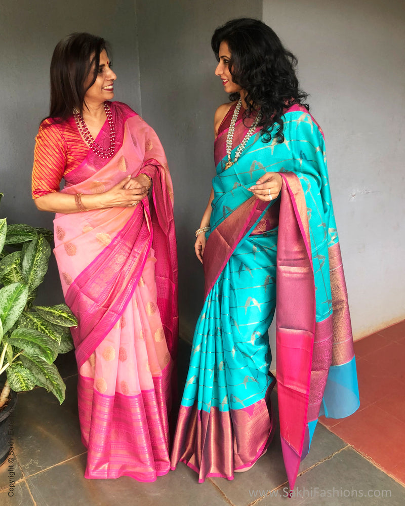 EE-S26033 Pink Banarsi Saree