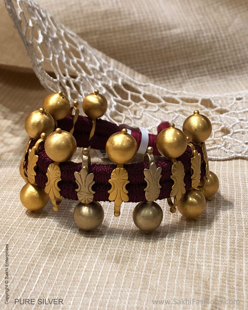 Buy Maroon Handcrafted Brass Bracelet | B241MN/ZIN5 | The loom