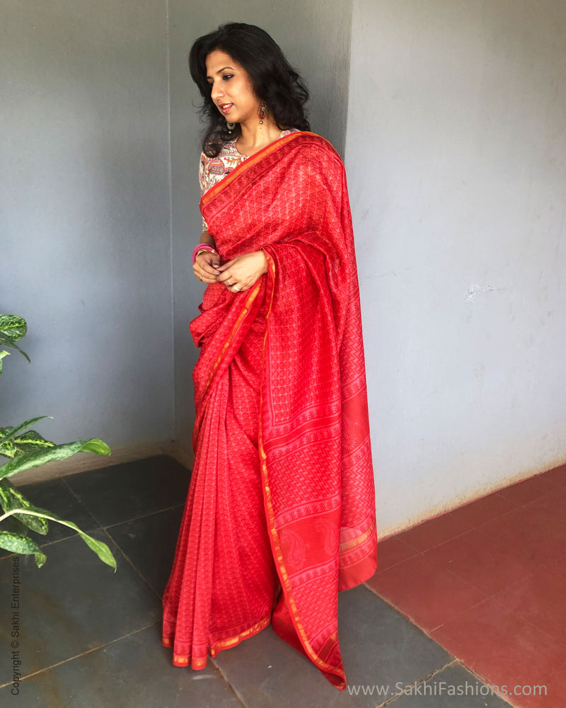 EE-S28819 Tomato Chanderi