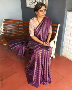 EE-S33904 Purple Tussar Sari