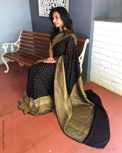 EE-S2137B Black Banarsi Georgette