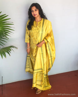 EE-S37289 Lemon Tussar Salwar