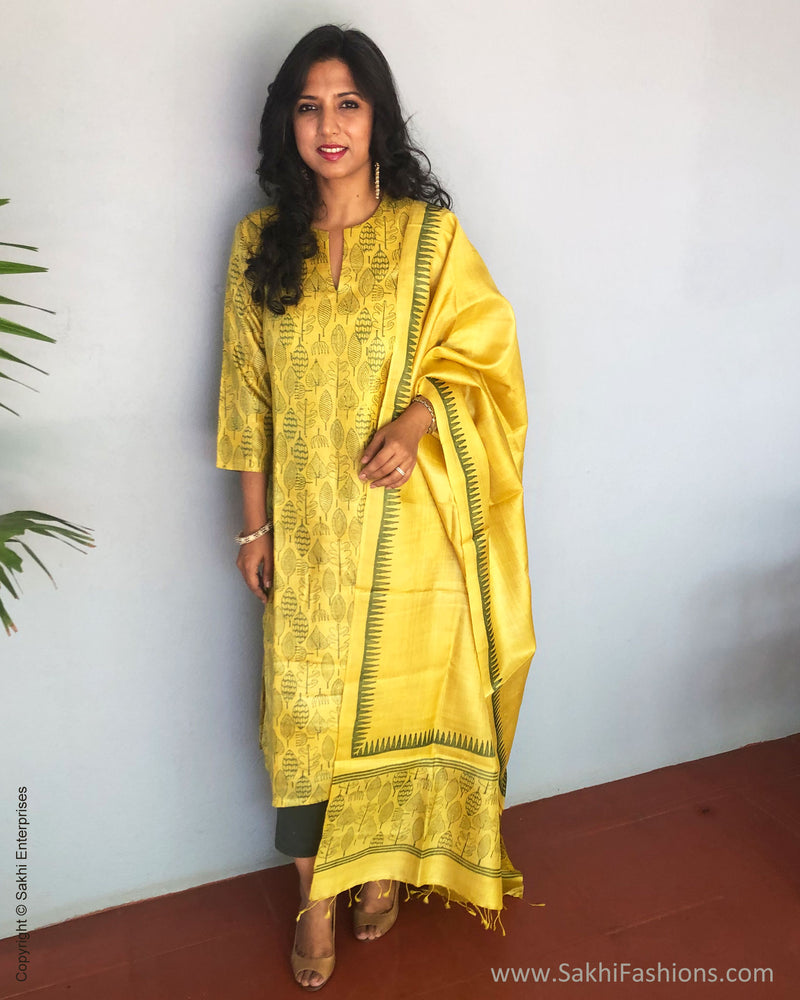 EE-S37289 Lemon Tussar Salwar