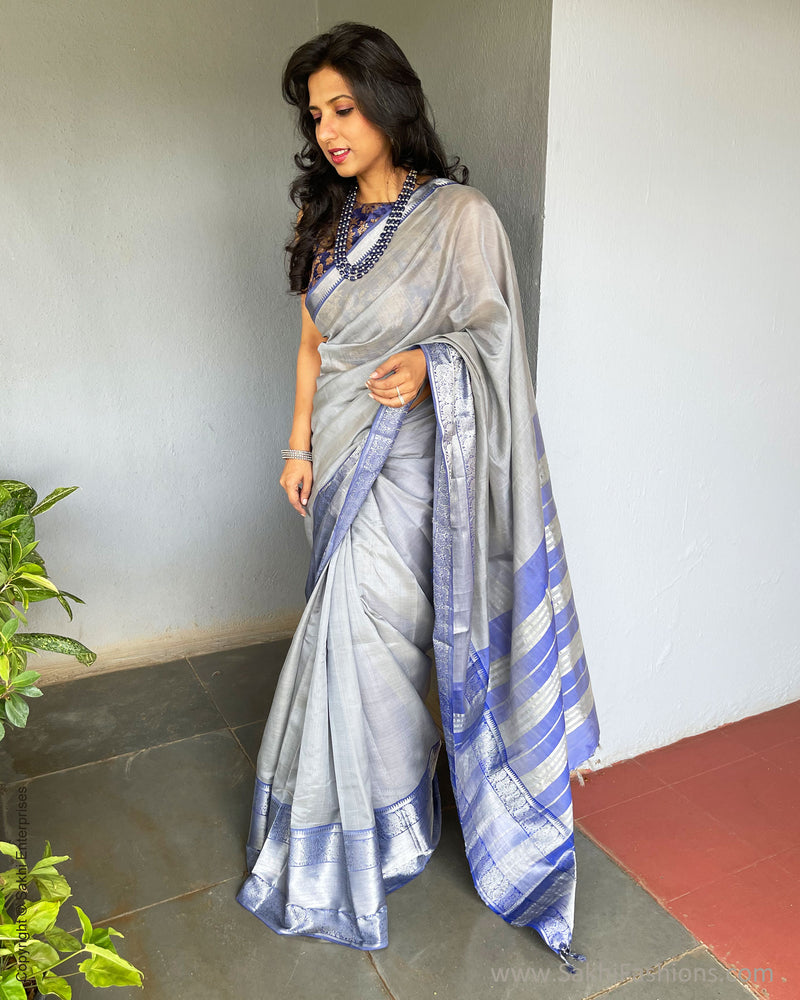 Black Blue Grey Saree Sari With Stitched Blouse Ready to Wear Silk Saree  Indian Wedding Saree Designer Banarasi Saree Partywear, Rr-zigzag - Etsy  Denmark