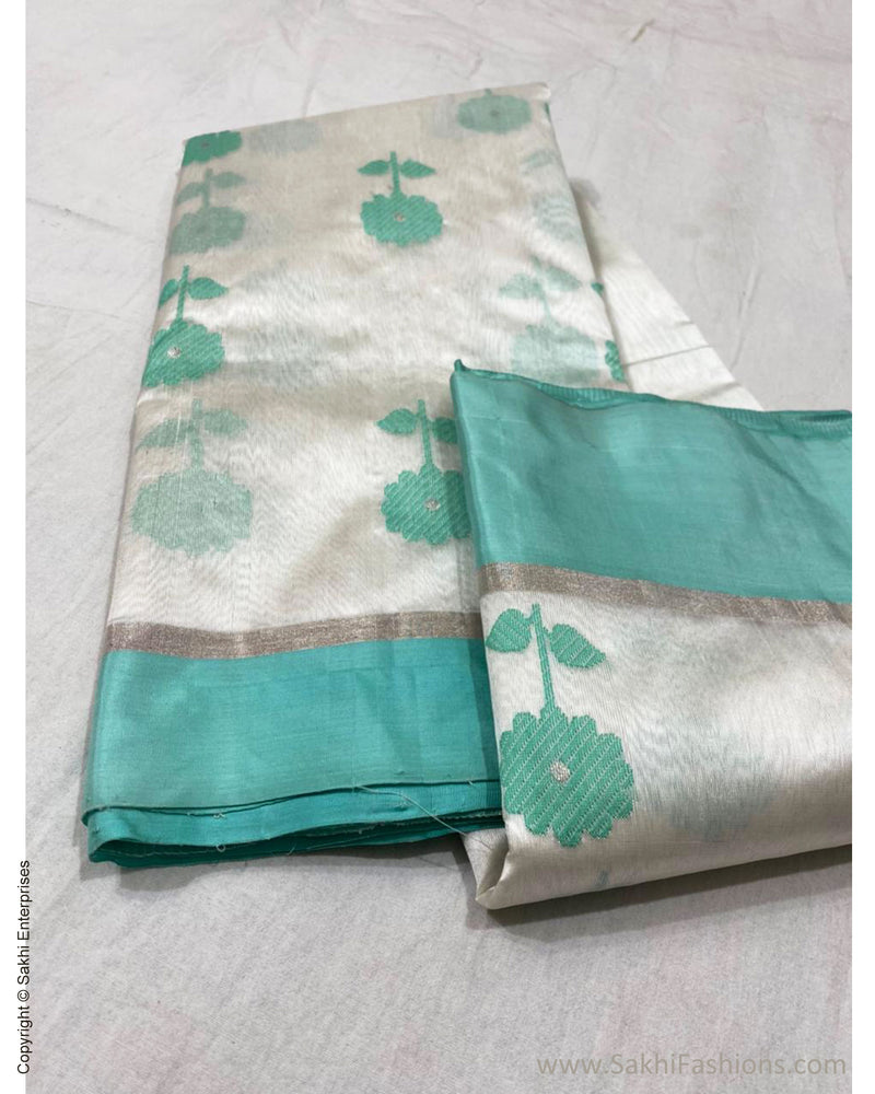 EE-S21521 White Green Chanderi