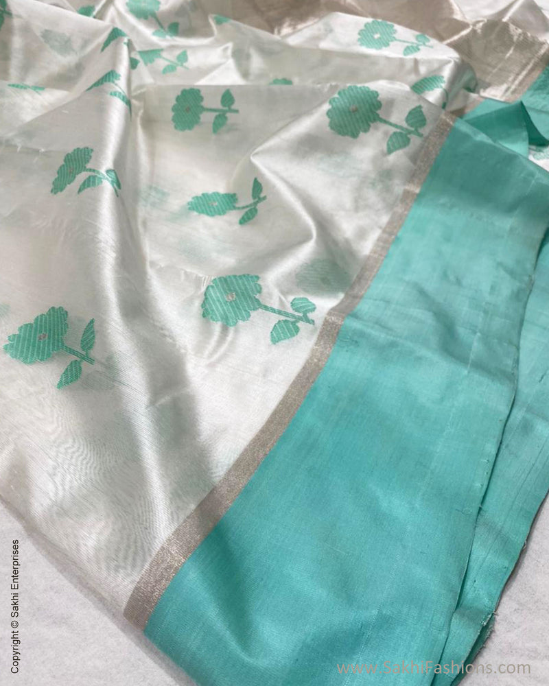 EE-S21521 White Green Chanderi