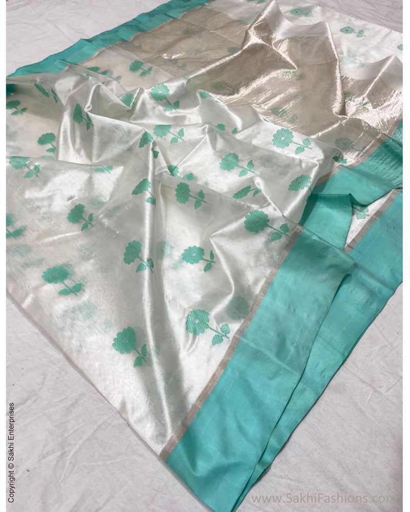 EE-S21521 White Green Chanderi