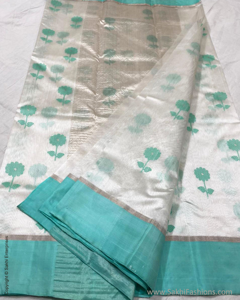 EE-S21521 White Green Chanderi