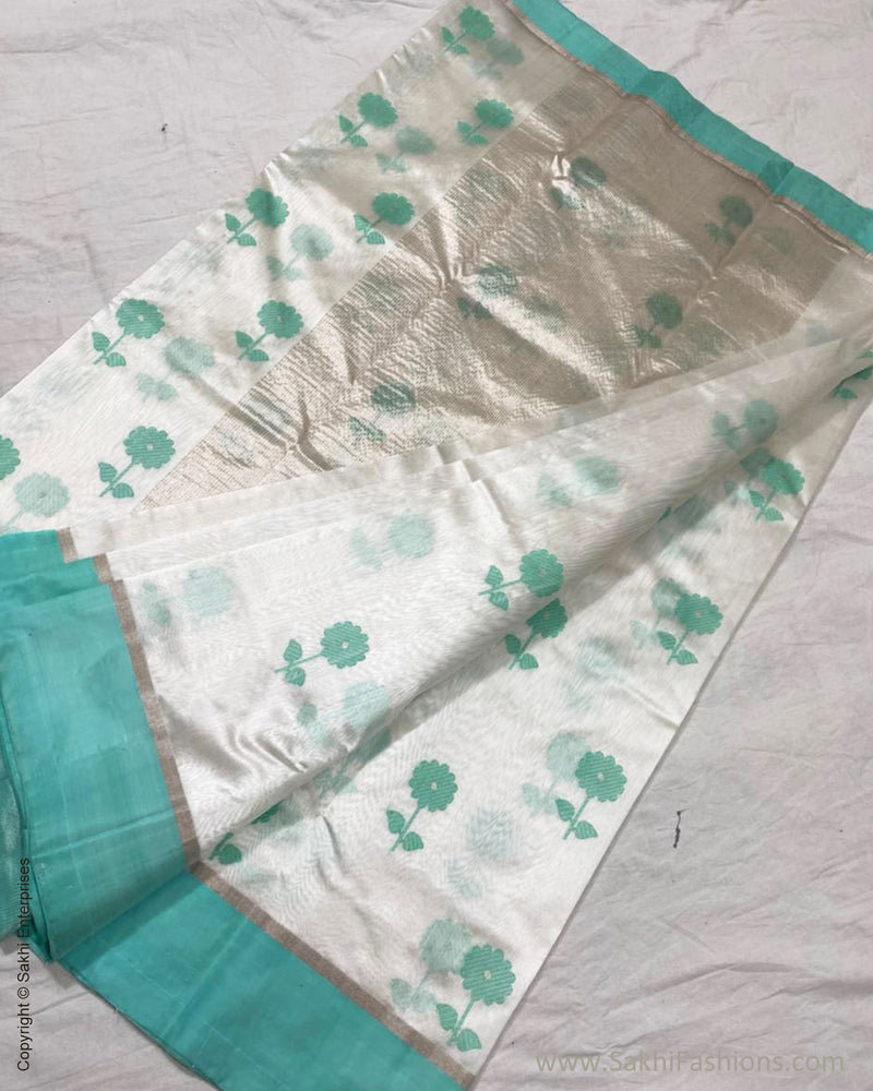 EE-S21521 White Green Chanderi