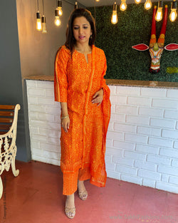 EE-S42888 Orange Chanderi Salwar