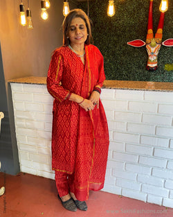 EE-S42891 Red Chanderi Salwar