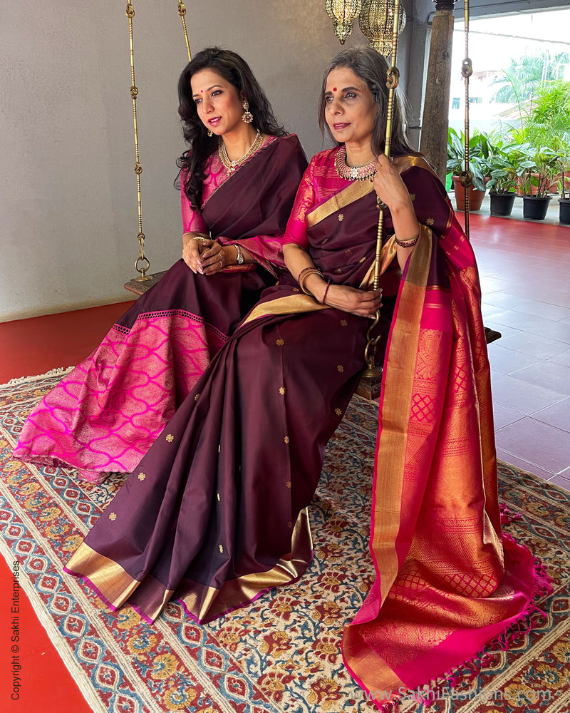 Cross Thread Silk Coffee Brown Saree Visit www.sazrika.com or whatsapp us  on 8511965651 for queries.. . Free Shipping In Stock Best Qua... | Instagram