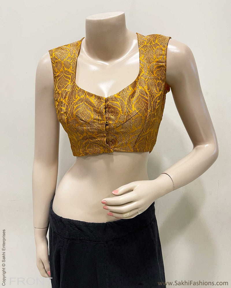 BL-F26669 Yellow Banarsi RBlouse