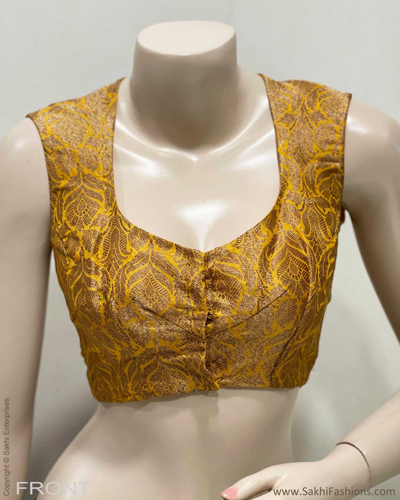 BL-F26669 Yellow Banarsi RBlouse