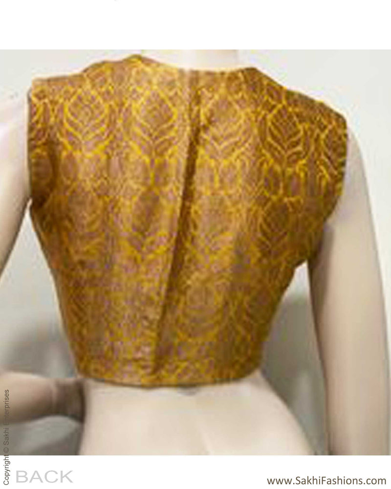 BL-F26669 Yellow Banarsi RBlouse