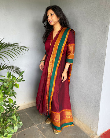 sivasri.skanda in Nakshatra ~ An exclusive Virupa range of Pure cotton  Vanasingari Long Dress in the shade green. A Beautiful weave insp... |  Instagram