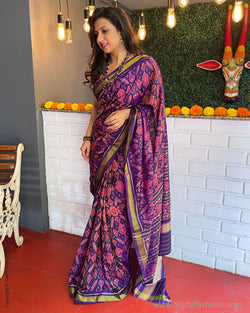 EE-S46931 Purple Rajkot Sari