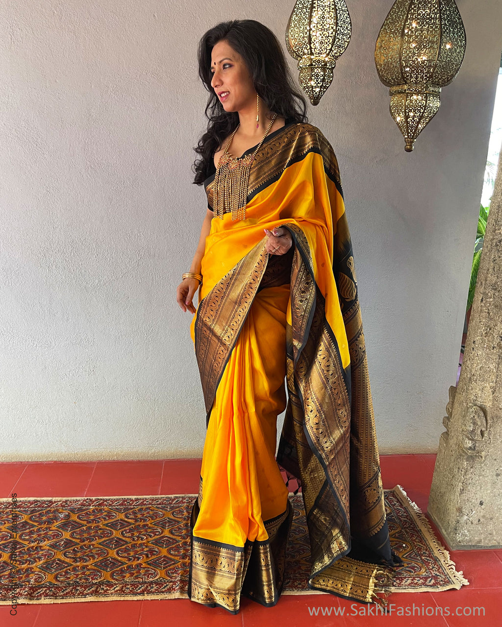 Buy Yellow Sarees for Women by WILORI Online | Ajio.com