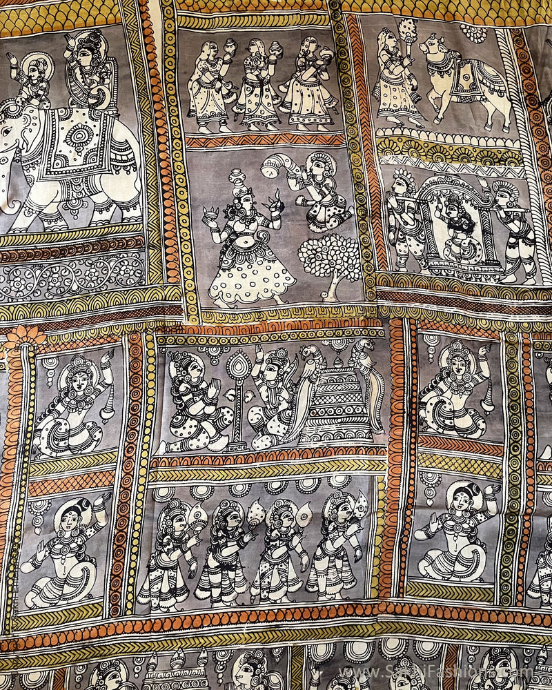 BL-V02542 Collage Silk Kalamkari