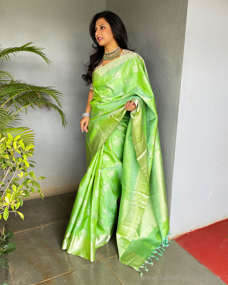 EE-S58730 Green Lotus Saree