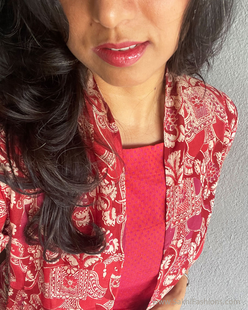 EE-V03477 Kalamkari Silk Jacket