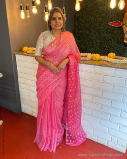 EE-V06365 Pink Munga Saree