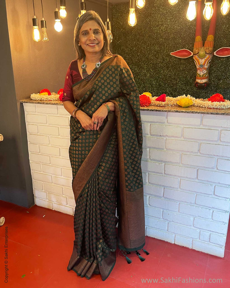 EE-V00761 Green Banarsi Saree