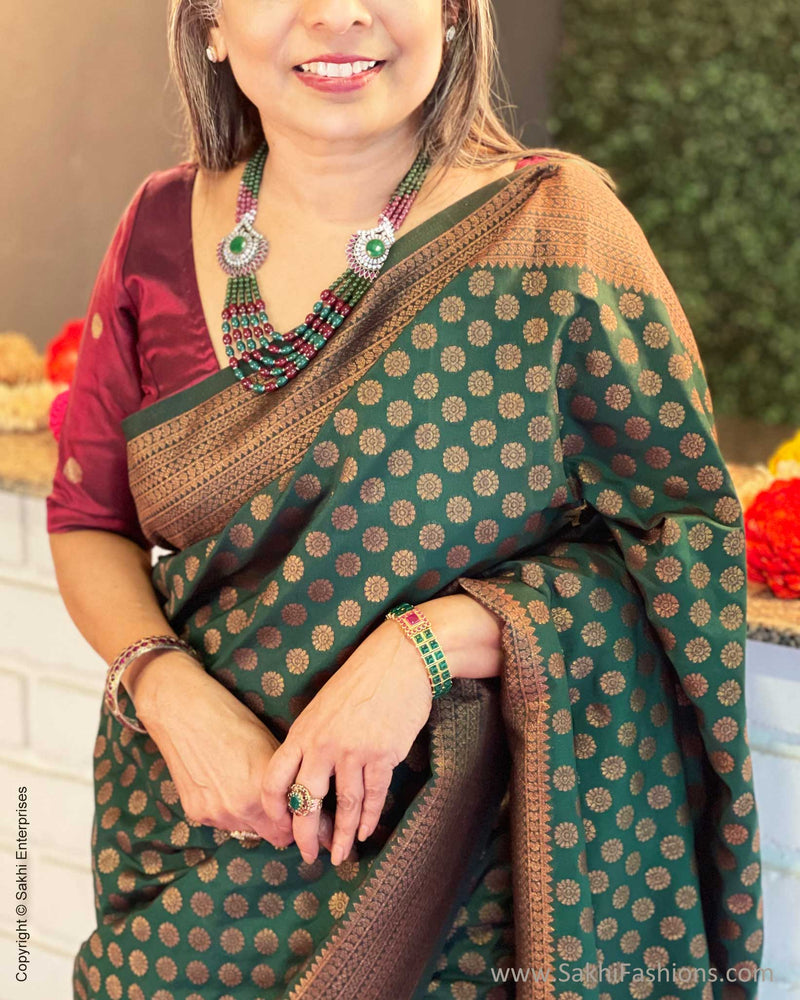 EE-V00761 Green Banarsi Saree