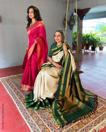 Buy Ilkal Silk Cotton Stat Design Ready to Wear Saree Online