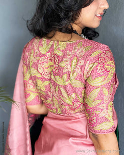 BL-V15397 Pink Cutwork blouse