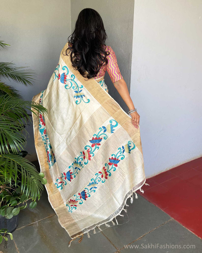 EE-V17214 Kantha Tussar Sari