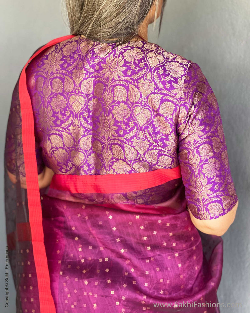 EE-V17231 Purple Sequin Saree