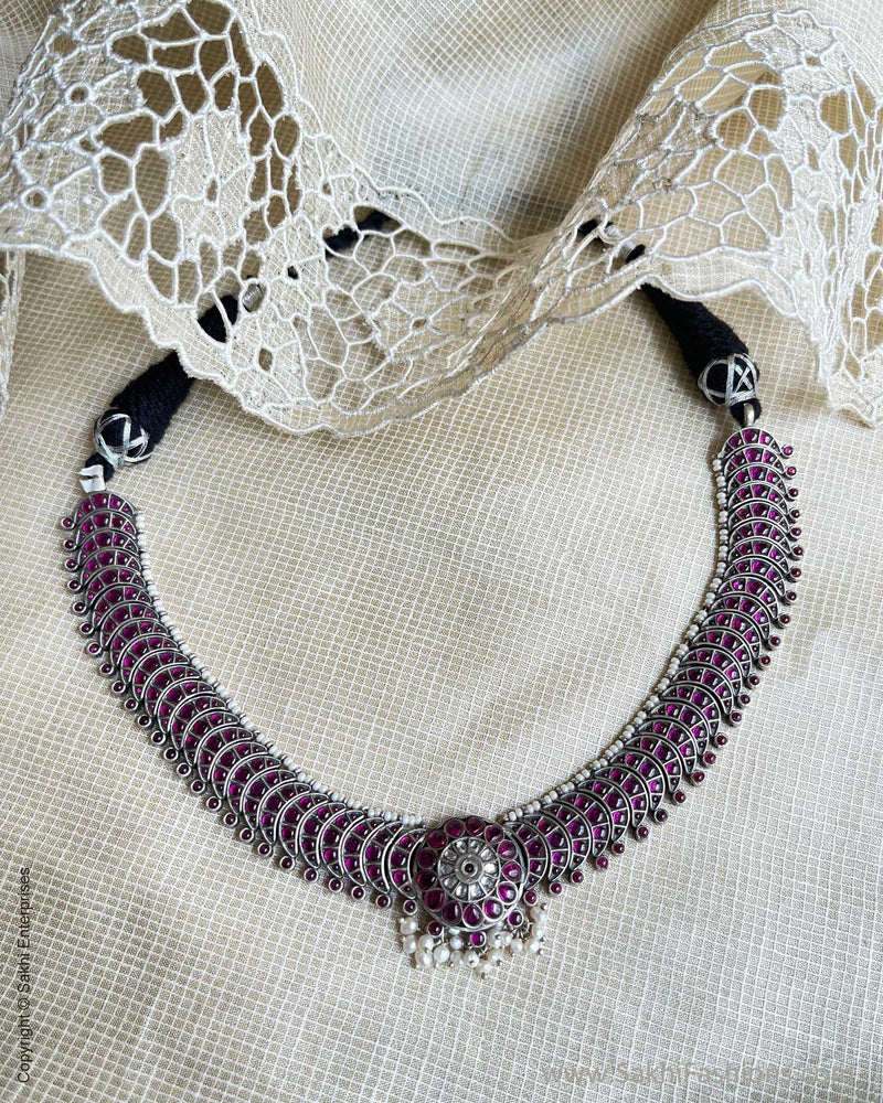 AS-V16756 Silver Ruby Necklace