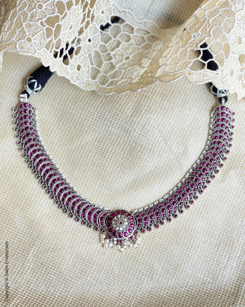 AS-V16756 Silver Ruby Necklace