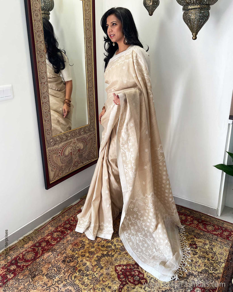 EE-W00152 Tussar Jamdhani Sari