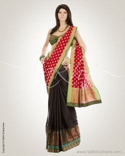 MSM-28896 - Maroon & Multi Pure Silk Saree