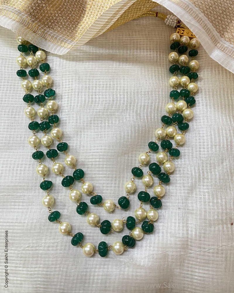 Buy Western Green Colored Seed Beads Multi Layered Necklace Set 690083 |  Kanhai Jewels