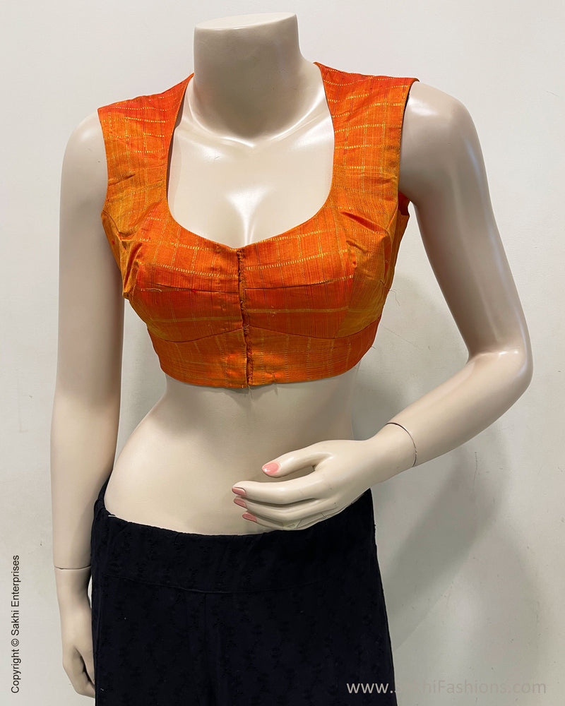 BL-F25753 Orange Kanchi Blouse