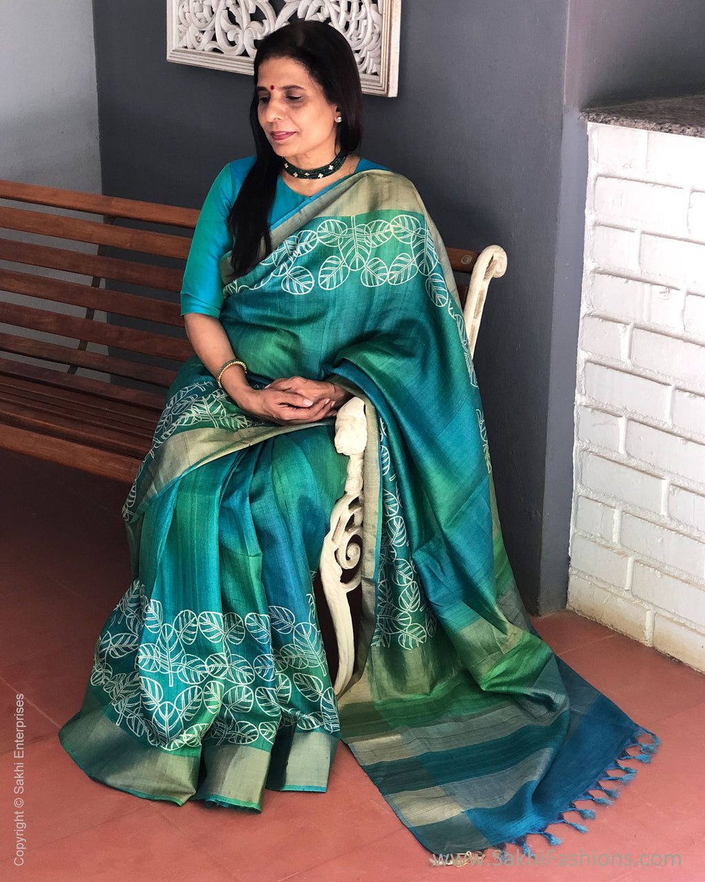 EE-S54590 Tussar Grey Saree – sakhifashions