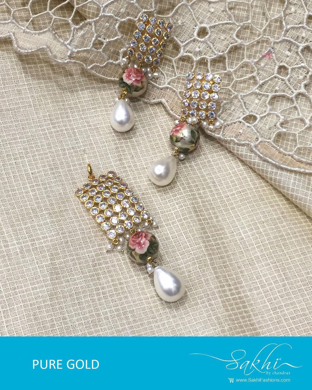 Gold & Gold Necklace & Earring  Sakhi Fashions – sakhifashions